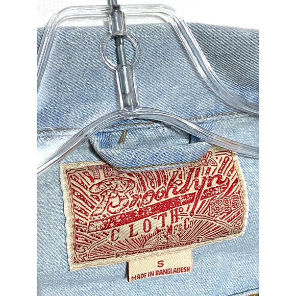 Brooklyn Cloth Jean Denim Jacket Button Front Flap Pockets Light Blue Mens S - Picture 3 of 11